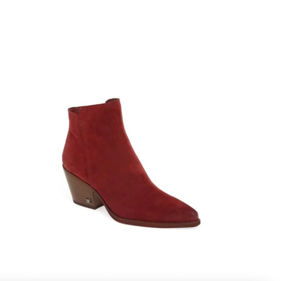 Sam Edelman Welles Bootie In Spiced Mahogany Suede - Picture 2 of 10